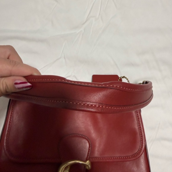 Coach Soft Tabby Red Leather Shoulder Bag - Picture 5 of 6